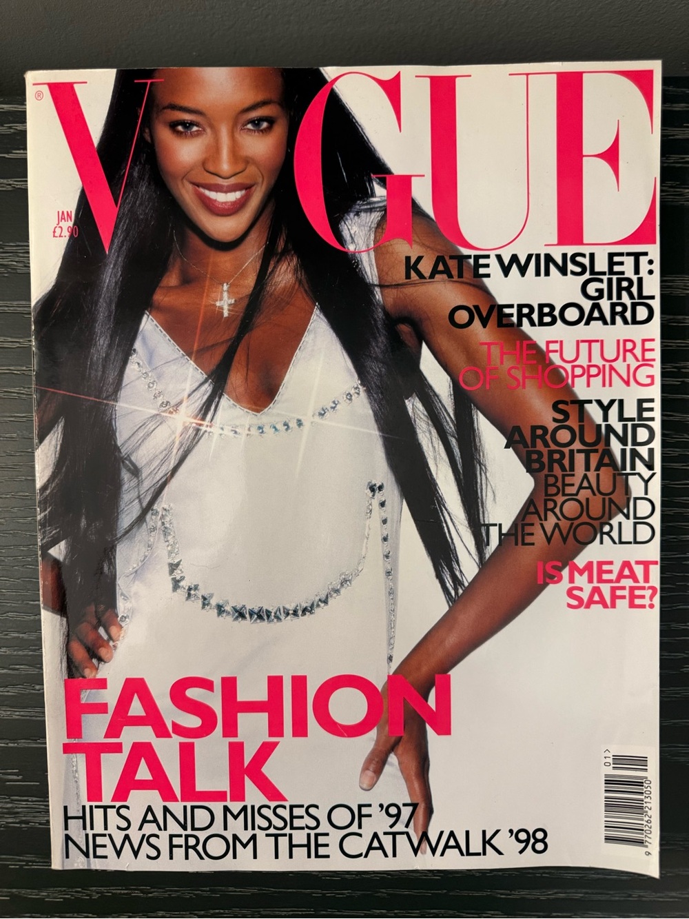 British Vogue January 1998: Cover - Naomi Campbell